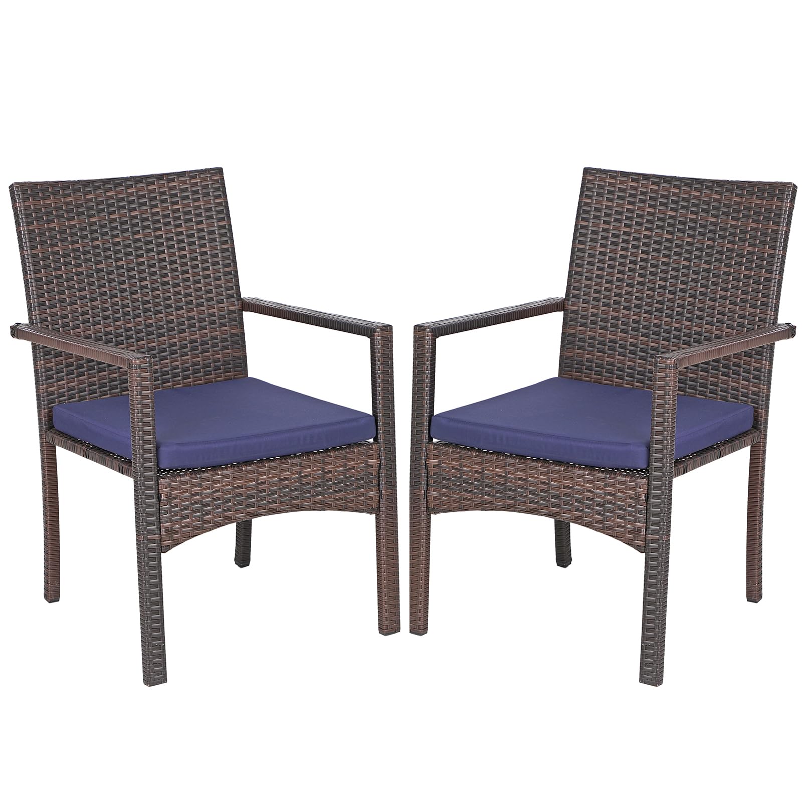 Sophia & William Patio Chairs Set of 2, 2 Pcs Lightweight Rattan Outdoor Dining Chairs, All-Weather Wicker Dining Chairs with Comfortable Seating