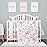 PINNKKU 4-Piece Crib Bedding Set for Boy Girls, Includes Crib Skirt, Blanket, Crib Sheet & Diaper Bag, Baby Girl Crib Bedding Set, Floral