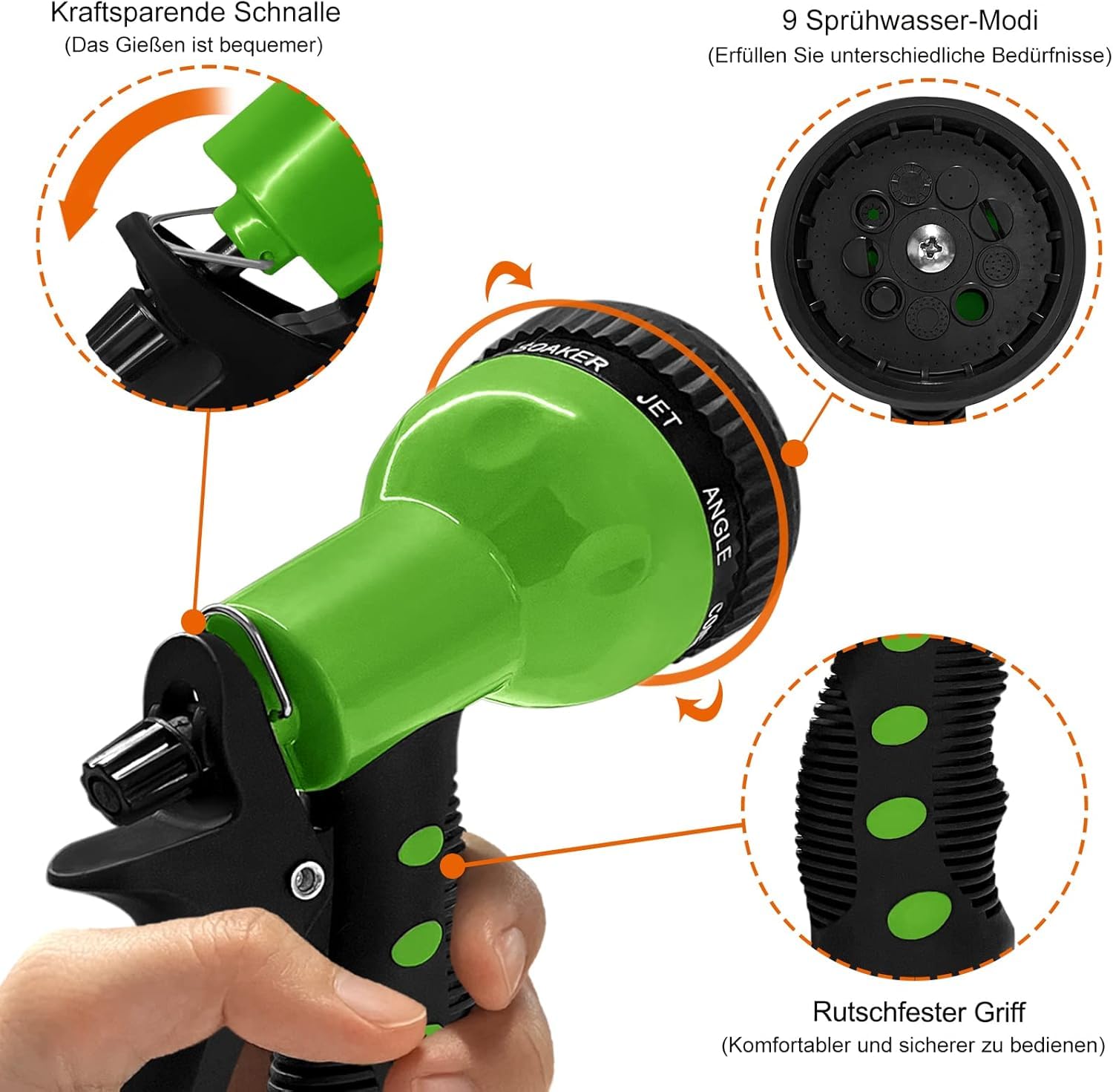 LZQ Enrouleur de tuyau d'arrosage 20 m + tuyau de 2 m - Raccord 3/4" - Orientable à 180° - Pour jardin, irrigation, lavage de voiture