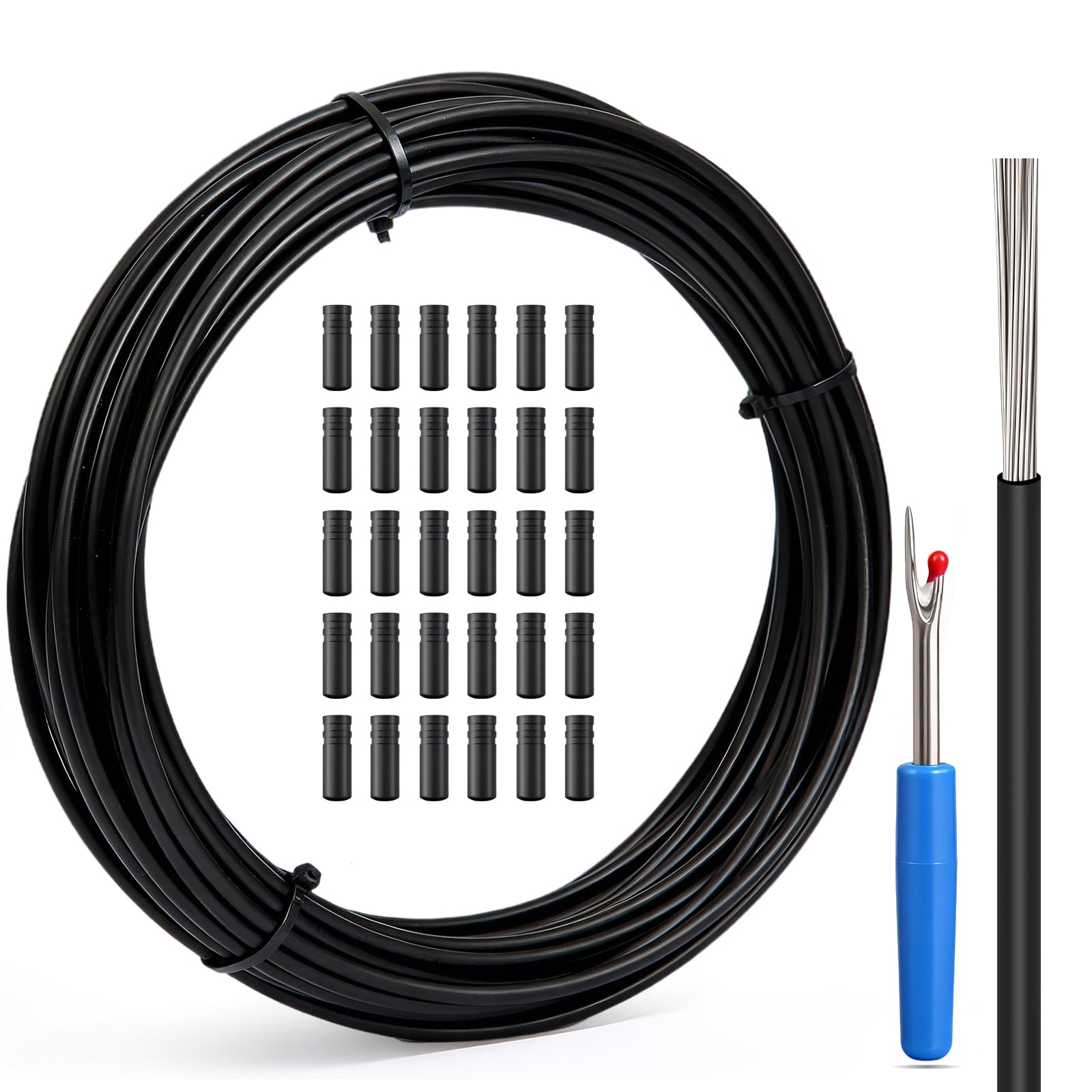 Shift Cable Housing,4mm X 50ft Lined Bicycle Bike Derailleur/Shift Cable Housing Cycling Shifter Hose Wires Hydraulic Disc Lined Tube Repairing Accessory for Mountain Road Bike DIY Replacement, Black
