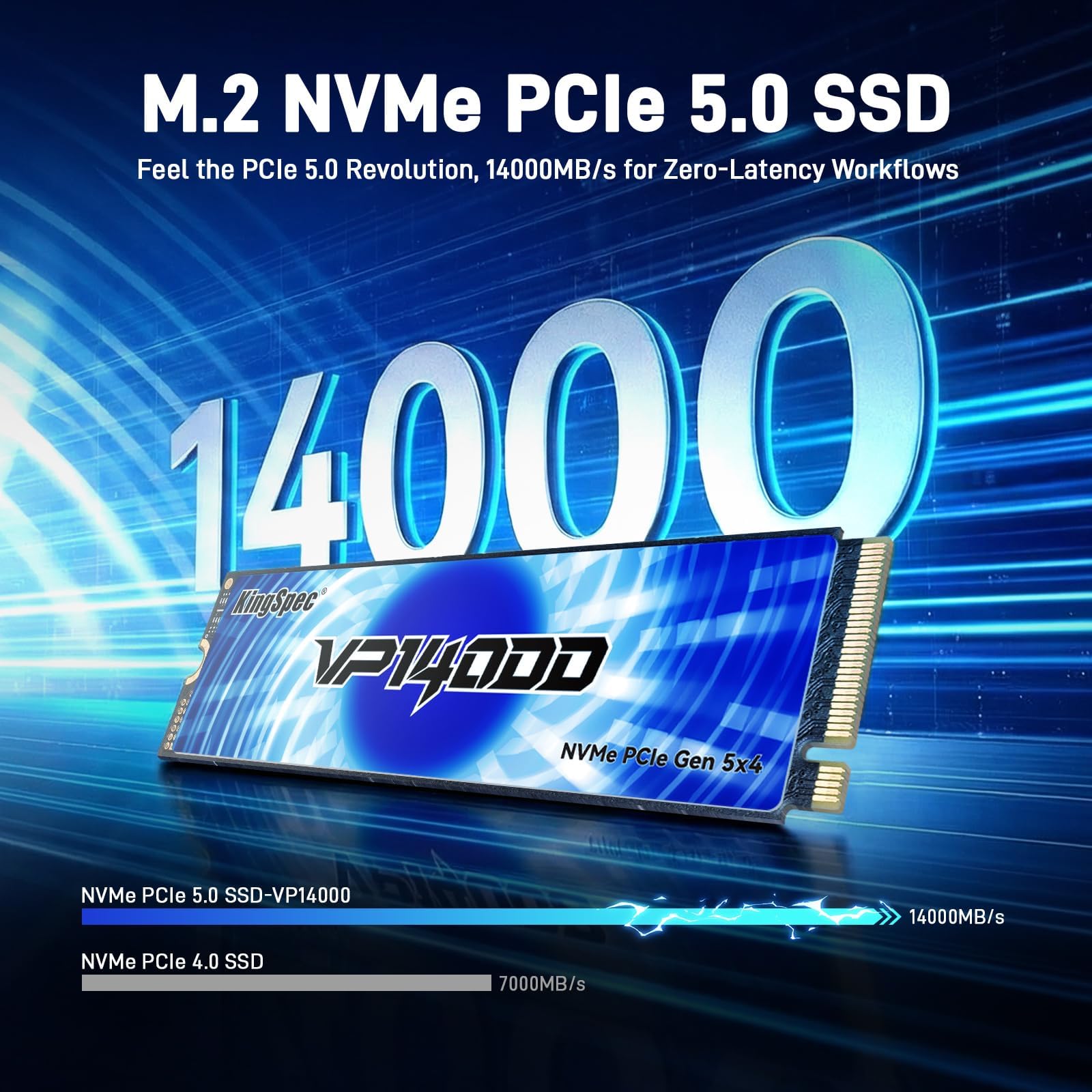 KingSpec VP14000 4TB M.2 Gen5 NVMe SSD für PC Gaming und Content Creation - Dettaglio