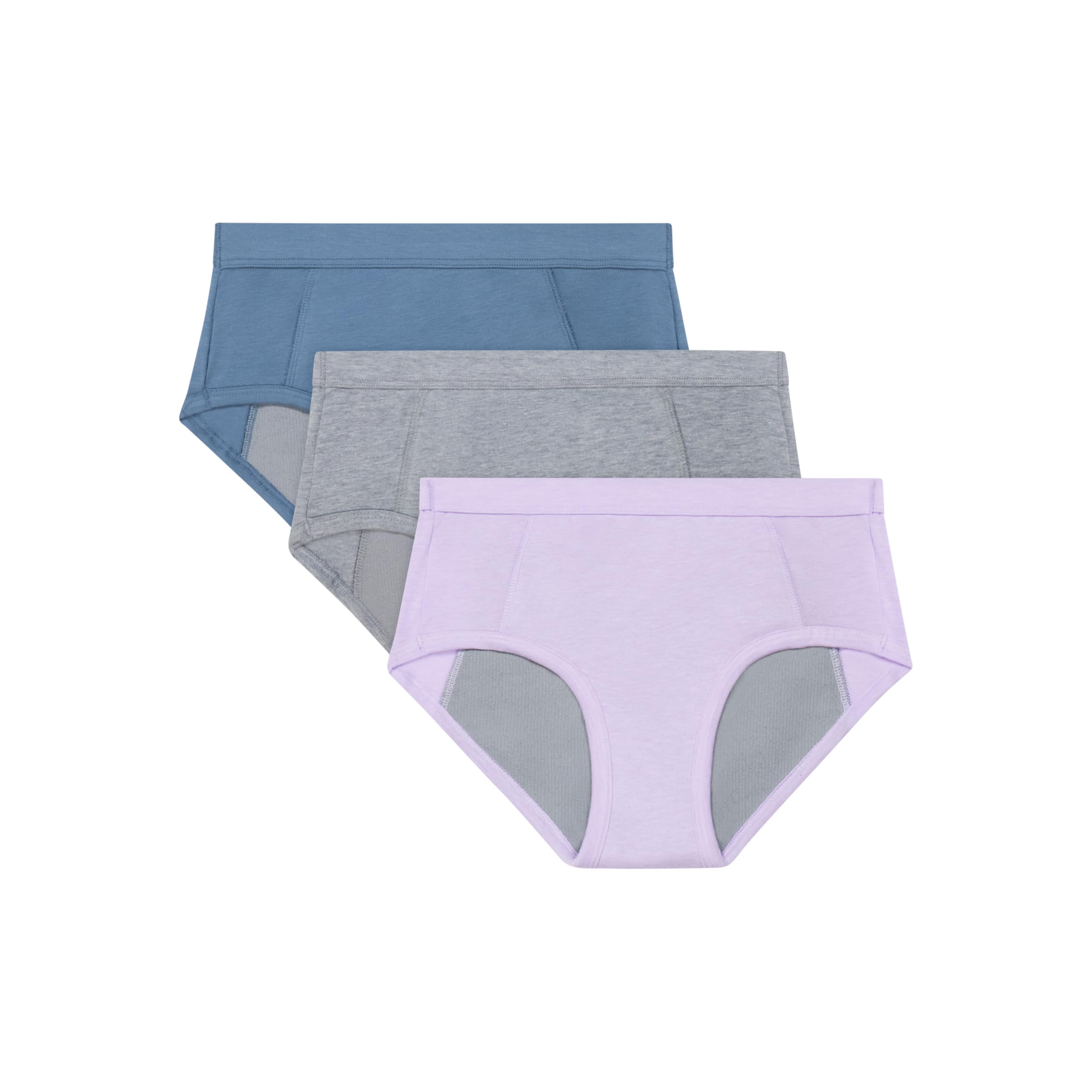 Hanes Assorbimento Slip 3 Paia Confident Nights Cotone Intimo Notte per Ragazze Viola/Nebbia/Grigio, 6