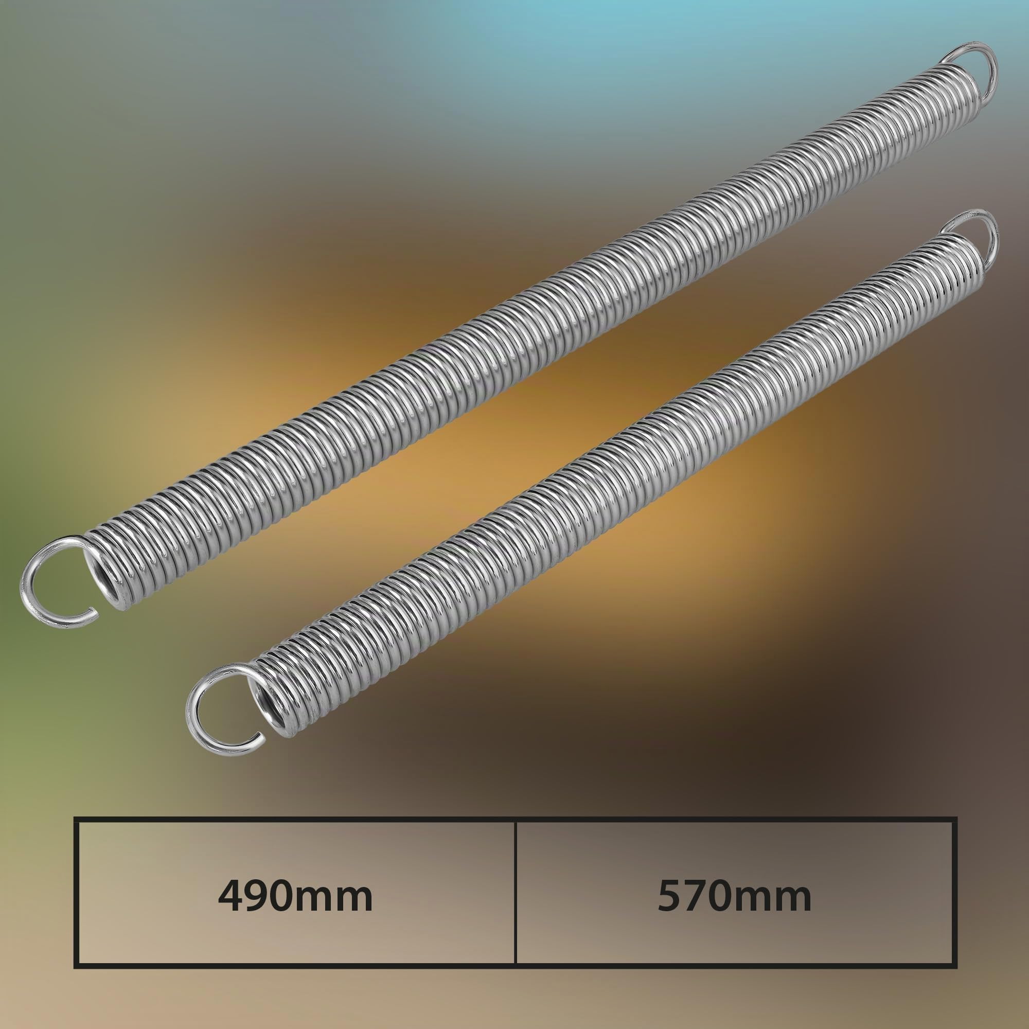 KOTARBAU Juego de 2 Muelles Para Puerta De Garaje, Alambre De 490 Mm, Muelle De Torsión, Muelle De Tracción, Color Plata