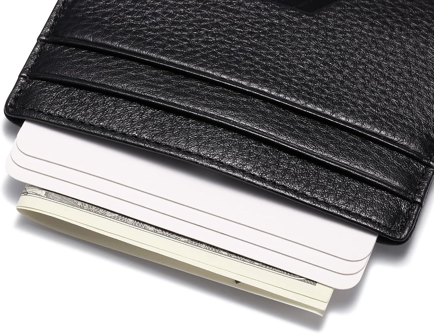 Miniatura 3 de Tarjetero de cuero para hombres y mujeres, piel de becerro italiana