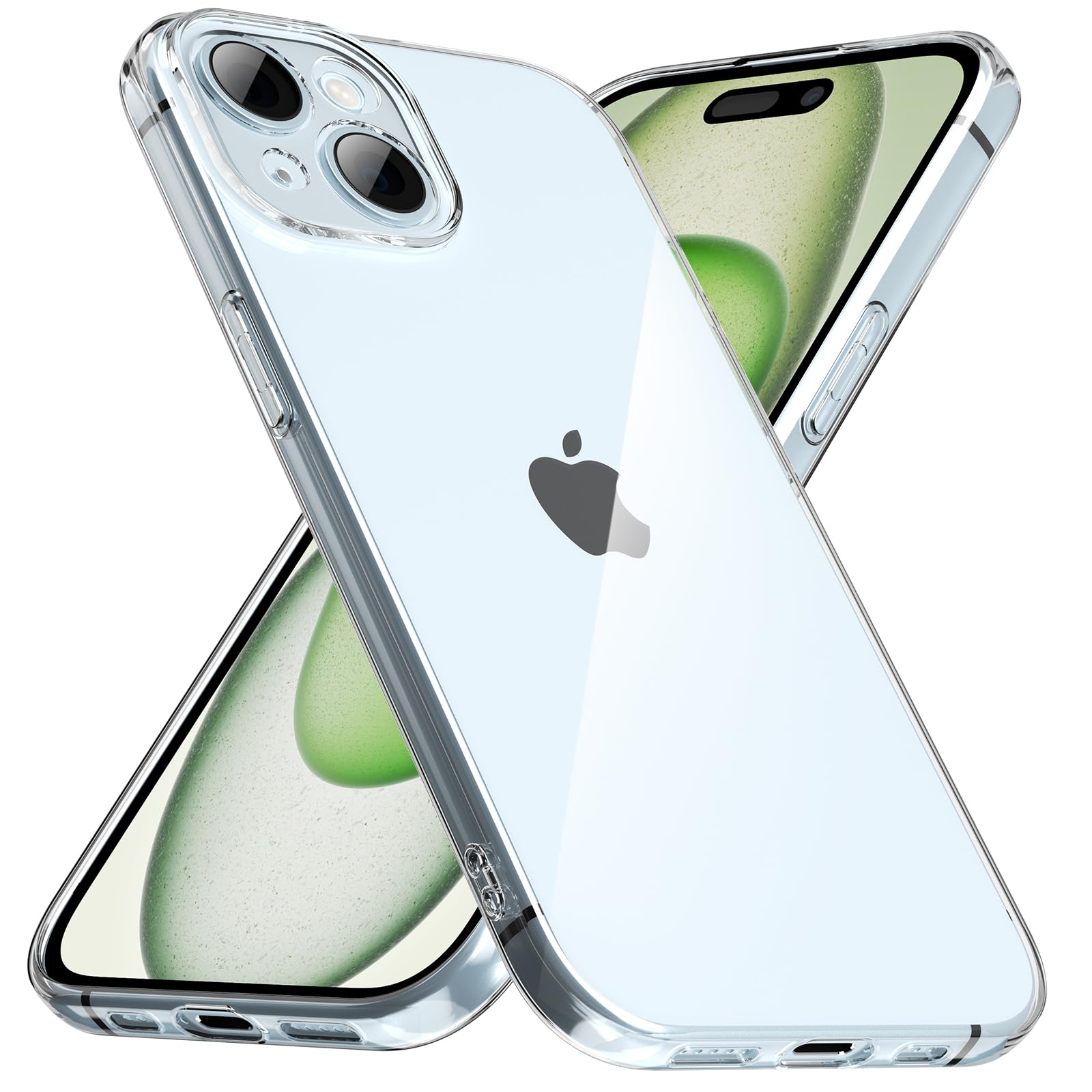 caslord Hülle Kompatibel mit iPhone 15, weiche TPU Transparent Stoßfest Schutzhülle Durchsichtige Kratzfest Handyhülle Case Cover