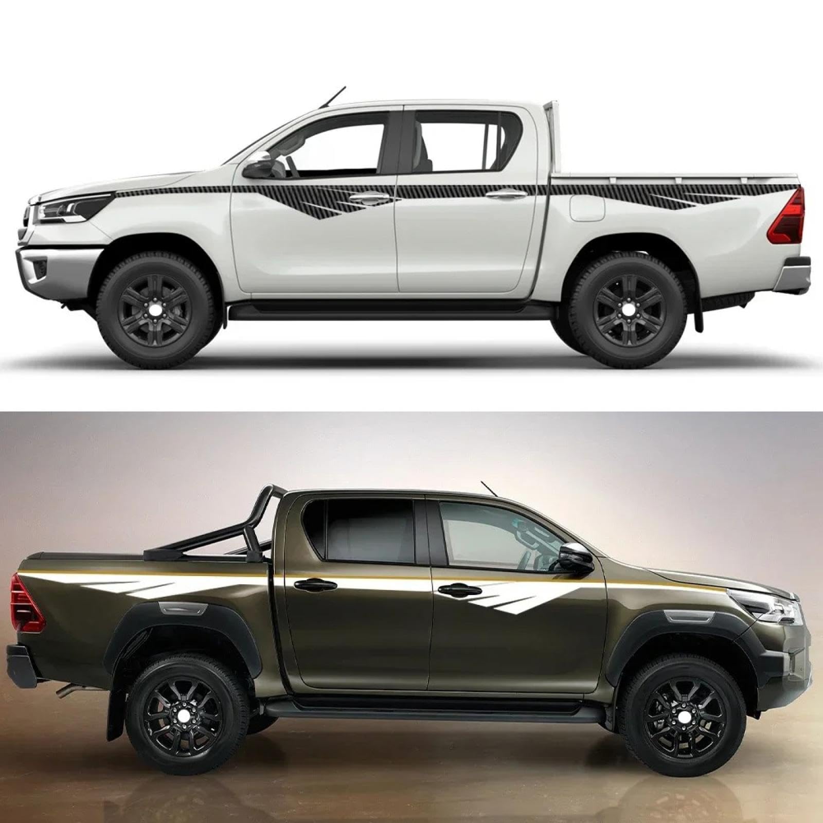 Naklejki Na Samochód dla Toyota Hilux SR5 GR AN10/20/30 MK3 N80/90/100, 2 szt. Naklejki na boczną linię pasa Pickup Naklejki winylowe dla stylizacji samochodów
