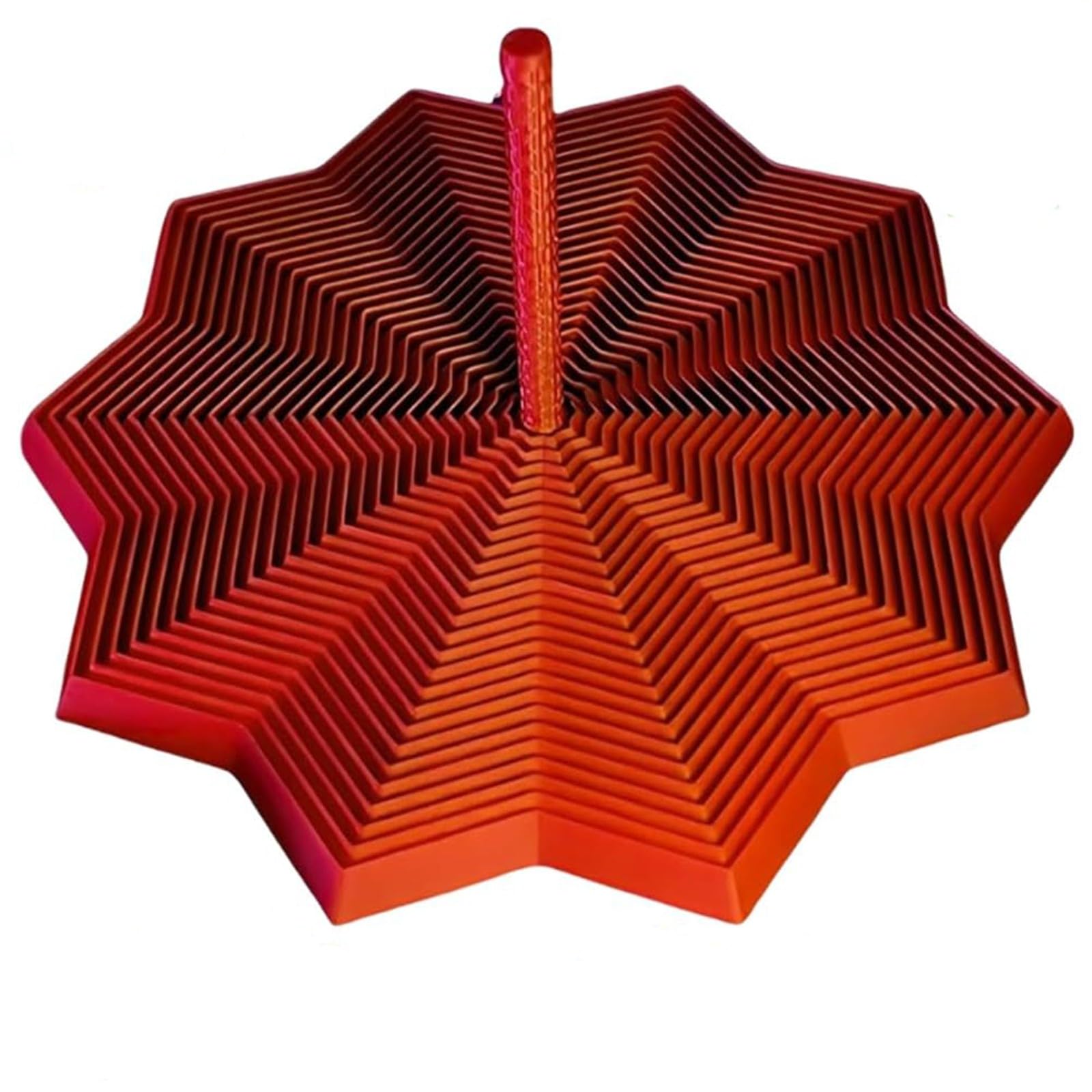 Fractal Sensory Fidget Star - 3D Printed Expanded Fractal Fidget Star with Handle,Stress Relief Hexagon Geometric Sensory Toy for Autism Anxiety for Adults (Red, 9cm)