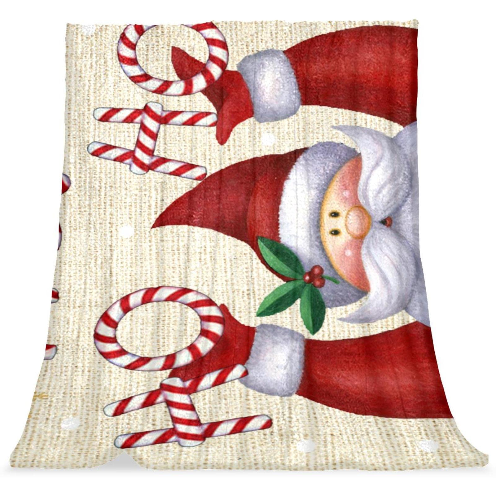 Couvre-lit dessin animé père noël TBOUOBT en maille douce et confortable pour lit enfant
