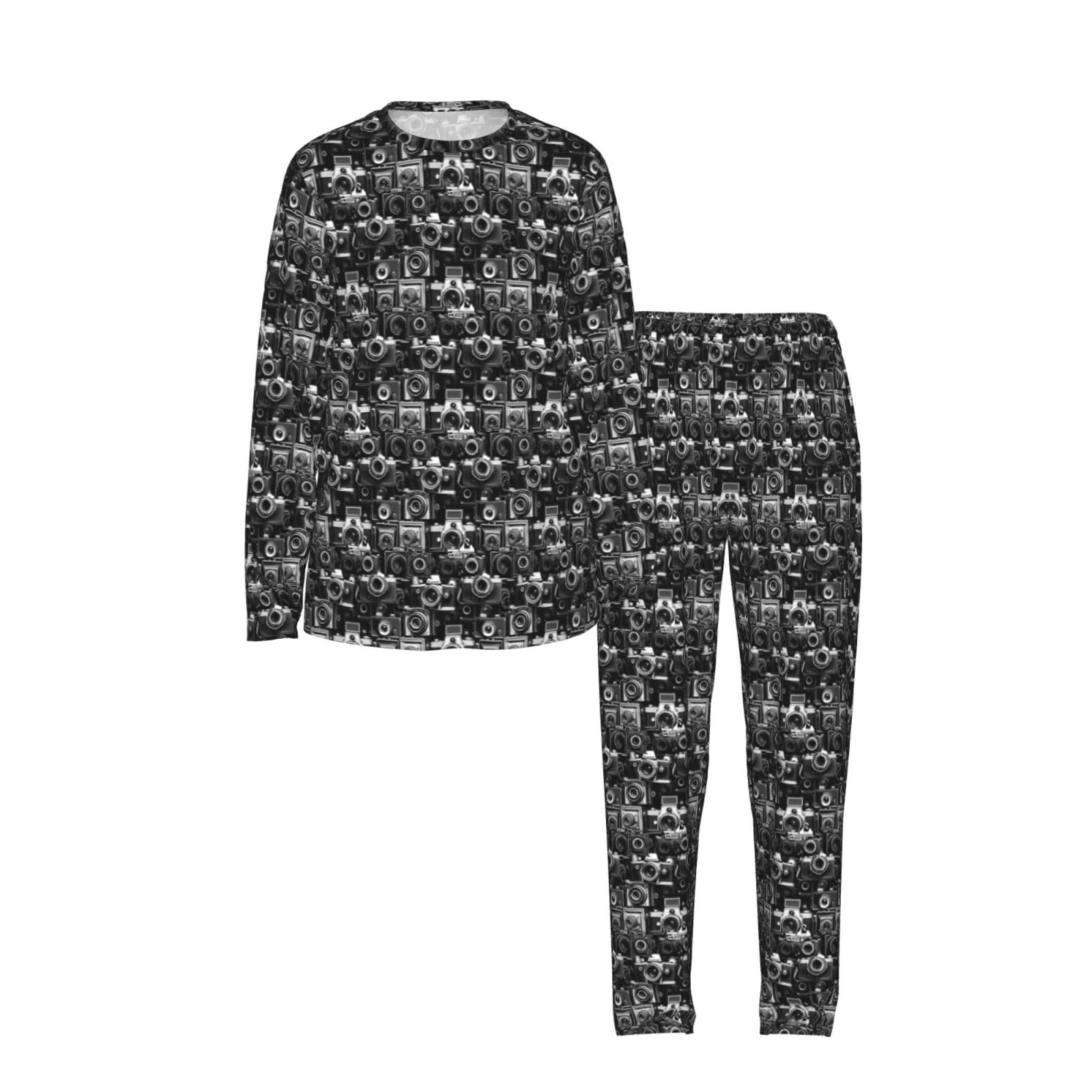 Camera Collection Stampa Donna Manica Lunga Pigiama Abbinamento Quotidiano Confortevole Loungewear Abiti Da Notte