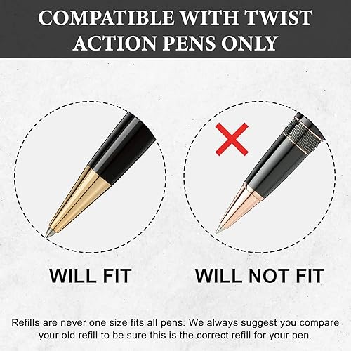 Miniatura 2 de Pen Savings - Paquete de 10 repuestos de bolígrafo compatibles con bolígrafos Montblanc Twist Style Ballpoint, punta media (paquete a granel) (azul)