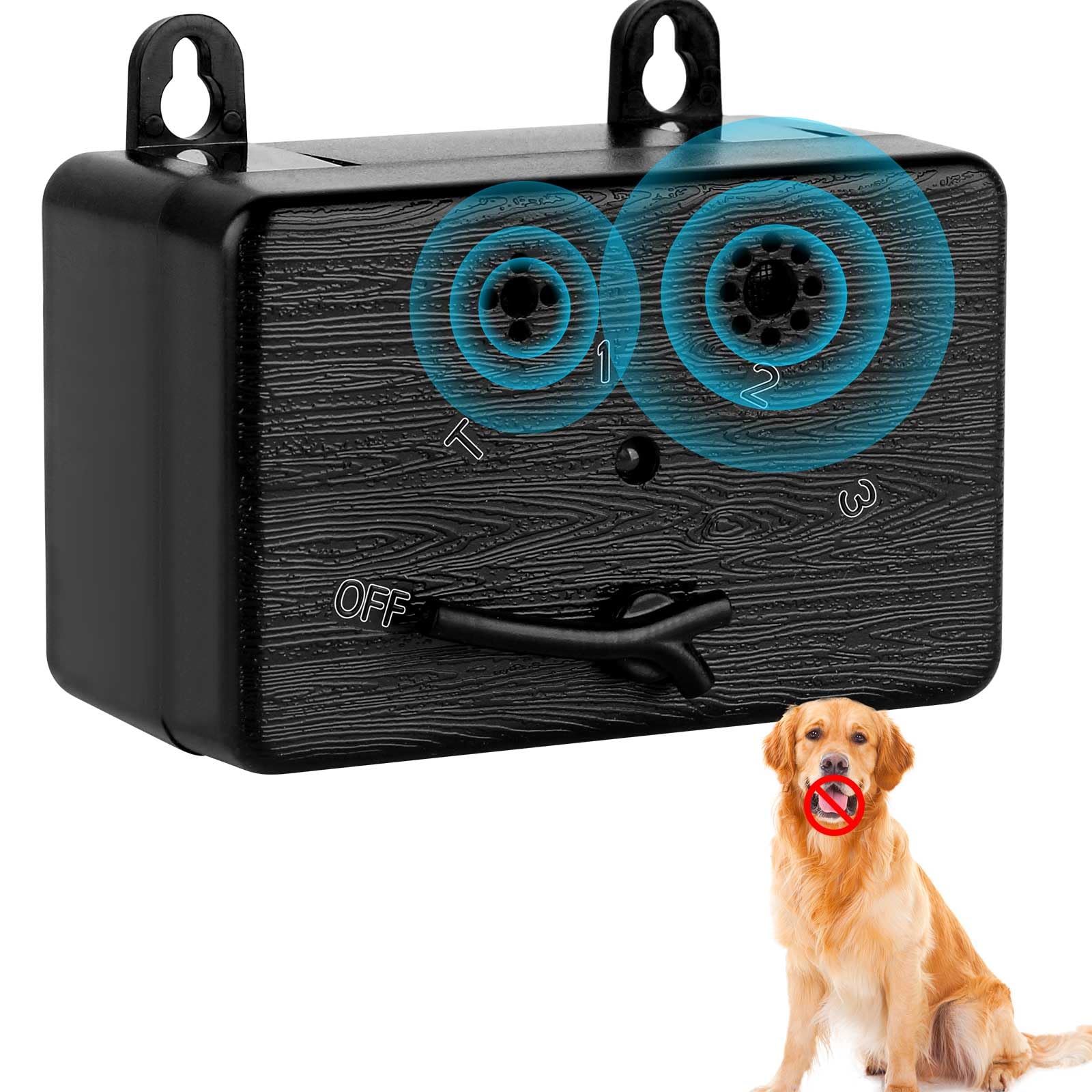 GlossyEnd Dispositif anti-aboiement, dispositif de contrôle des aboiements à ultrasons pour chien, silencieux pour chien voisin, 4 modes, silencieux pour une utilisation en intérieur et en extérieur