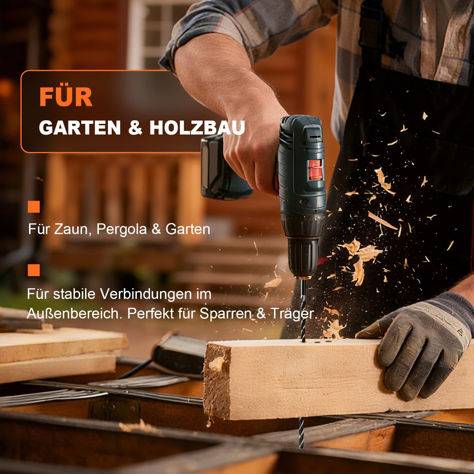 Punta a spirale 25x600mm SDS Plus per legno per legno tenero, legno duro con perno di centraggio