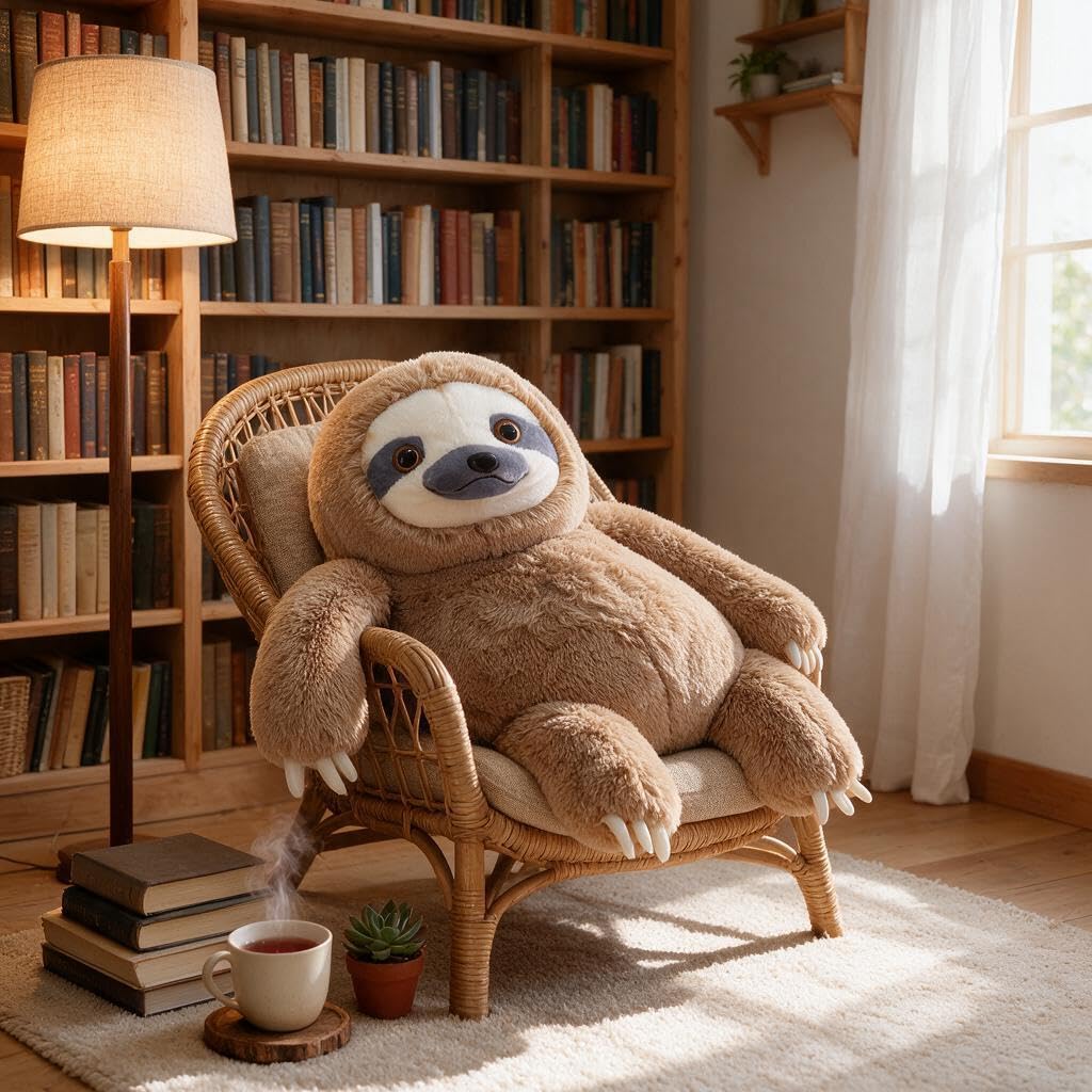 Winsterch Peluche - Paresseux Animaux en Peluche Enfants Jouet en Peluche (Marron, 70cm)