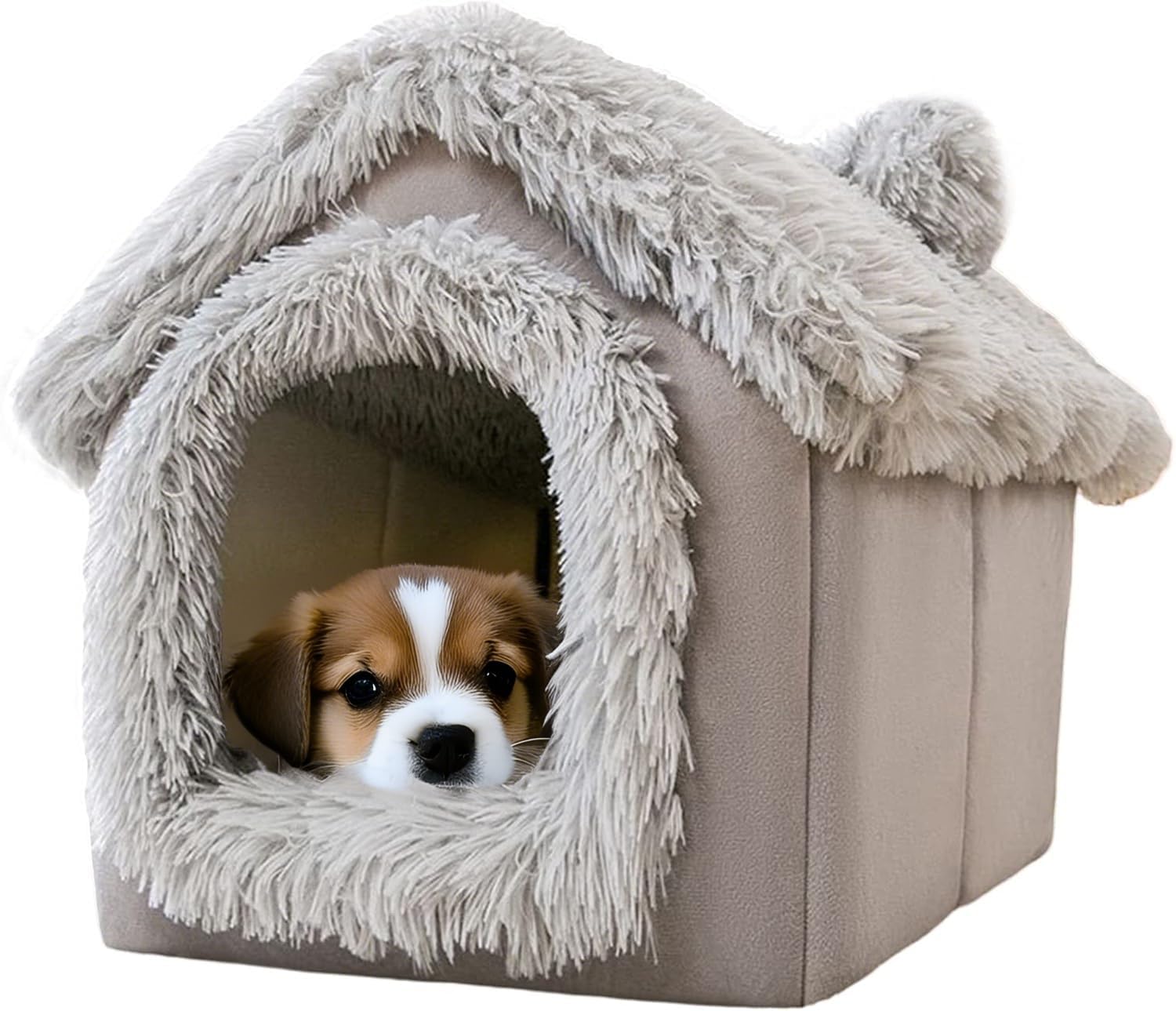 Dog Houses Soft Indoor Enclosed Tent Huts Warm Cave Dog Kennel House Type Winter Warm Small Dog Teddy Four Seasons Universal Removable and Washable Dog House Cat Nest Bed Pet Supplies