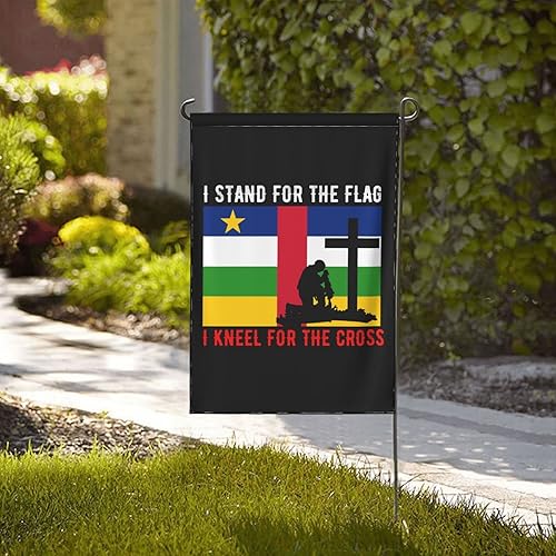 Miniatura 2 de LIFANGMI I Stand For The Central African Republic Flag And I Kneel For The Cross Garden Flag 12.5"x18" Inch Double Sided Garden Flags Home Lawn
