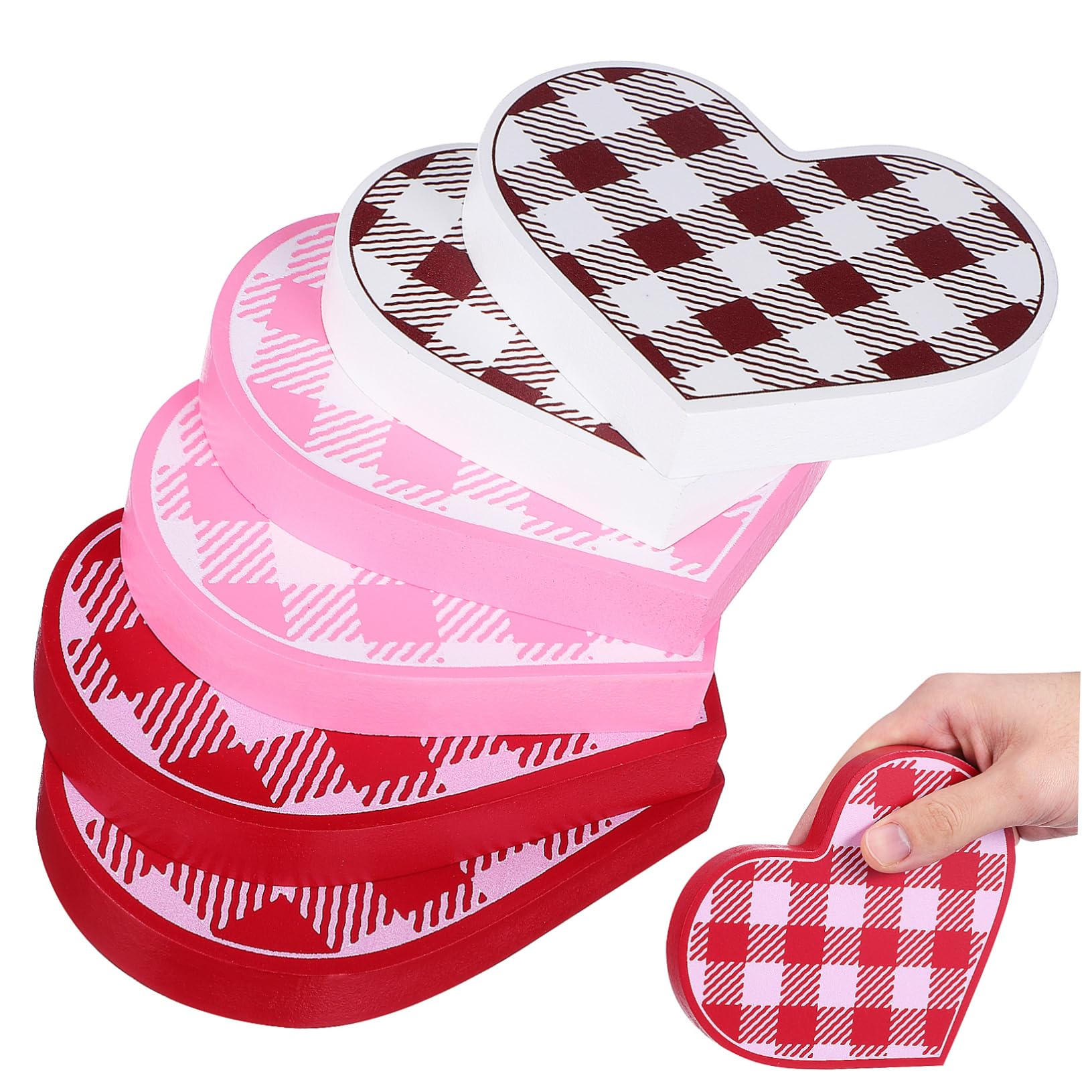 6piezas Decoración De Mesa De Forma De Corazón Letreros Románticos para Día De San Valentín Centro De Mesa Rústico para Hogar y Oficina Decoración Festiva