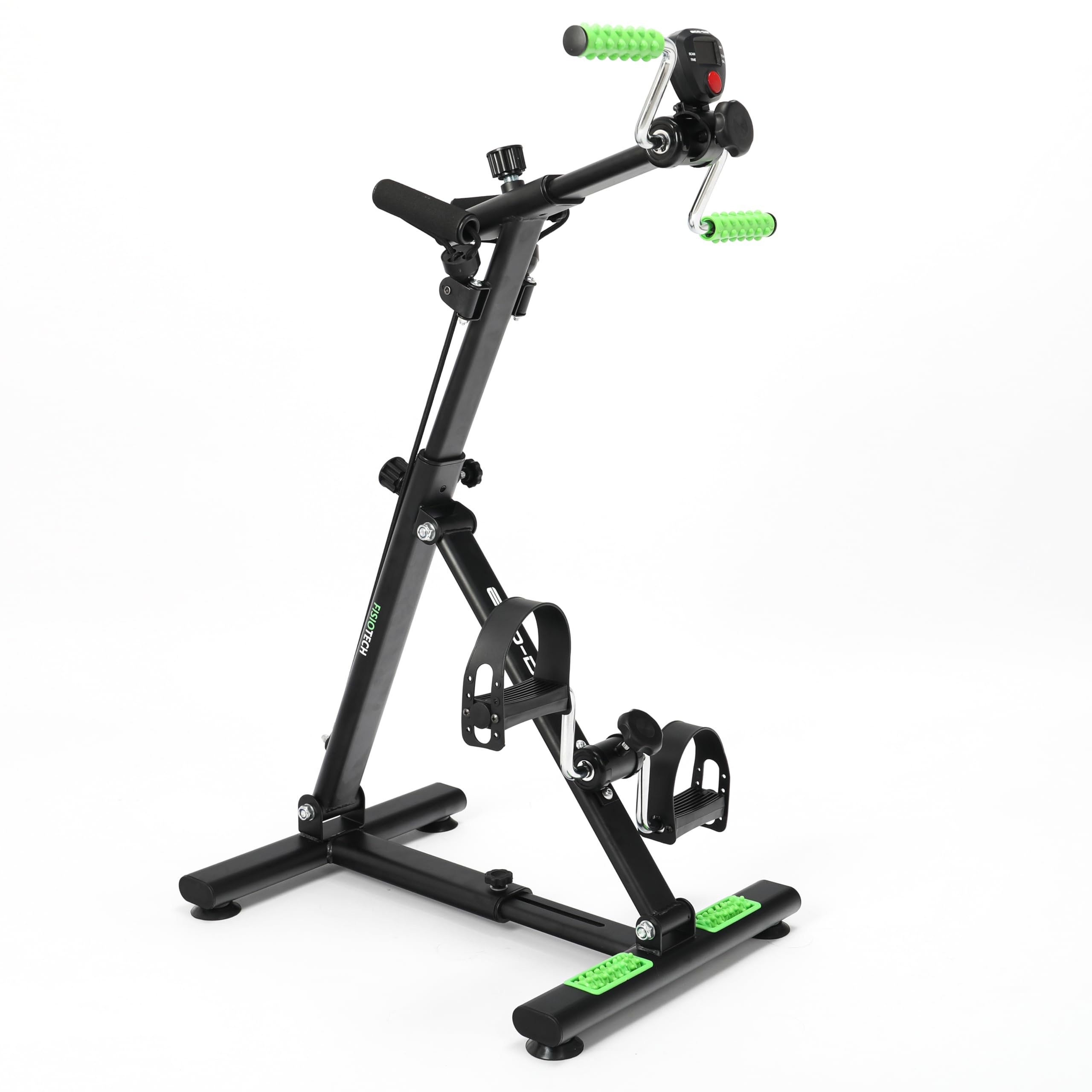 ECODE® Arm- und Beintrainer, Pedalier FISIOTECH, LCD-Display, Massage-Rollen, Reverse-Funktion, Widerstandsbänder, Verstellbar, Kompakt, Leise, Ideal für Rehabilitation und Fitness