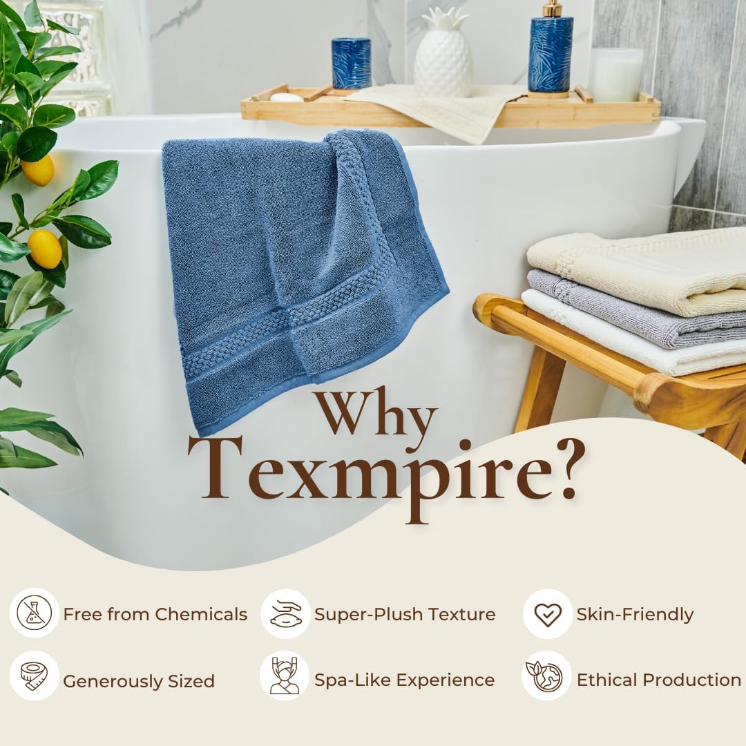 Iconic Bath Mat, 100% Organic Turkish Cotton Bath Rug - Quick-Dry, Extra Soft & Highly Absorbent | Best Luxury Spa & Hotel Bath Mat(Blue)