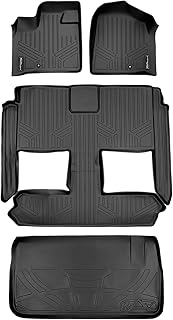 MAXLINER Custom Fit MAXFLOORMAT and MAXTRAY Cargo Liner for Select Dodge Caravan/Chrysler Town & Country Models - (Black) (3 Row Set Behind 3rd Row)