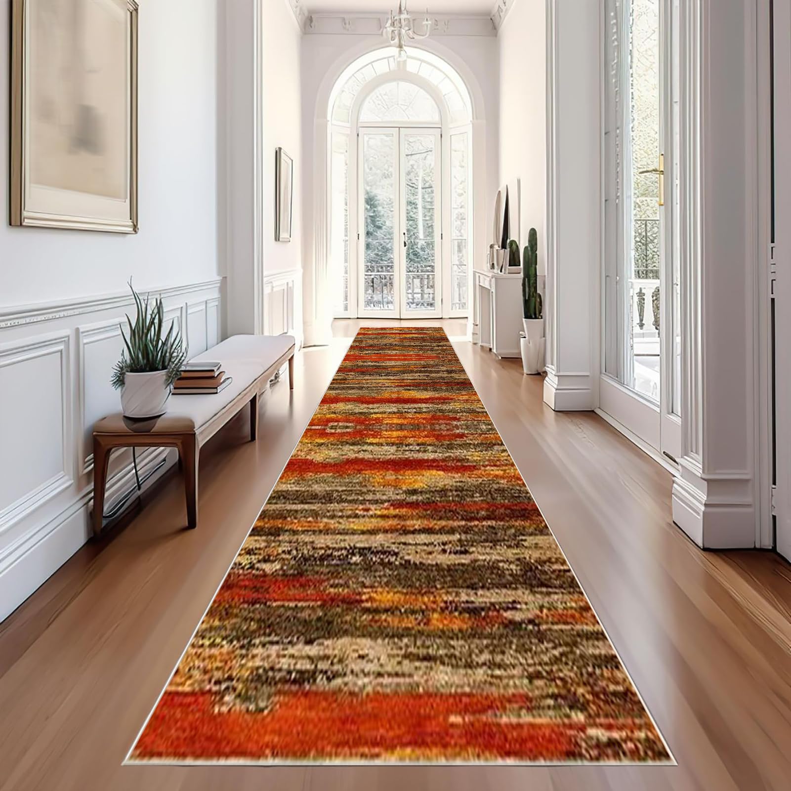Tapis de Couloir Long pis de Cuisine Lavable antiderapant Tapis d'entrée Interieur 80 x 120 cm Tapis de Passage Tapis Chambre Tapis Cuisine Devant Evier Absorbant pour Salon Passage Chambre