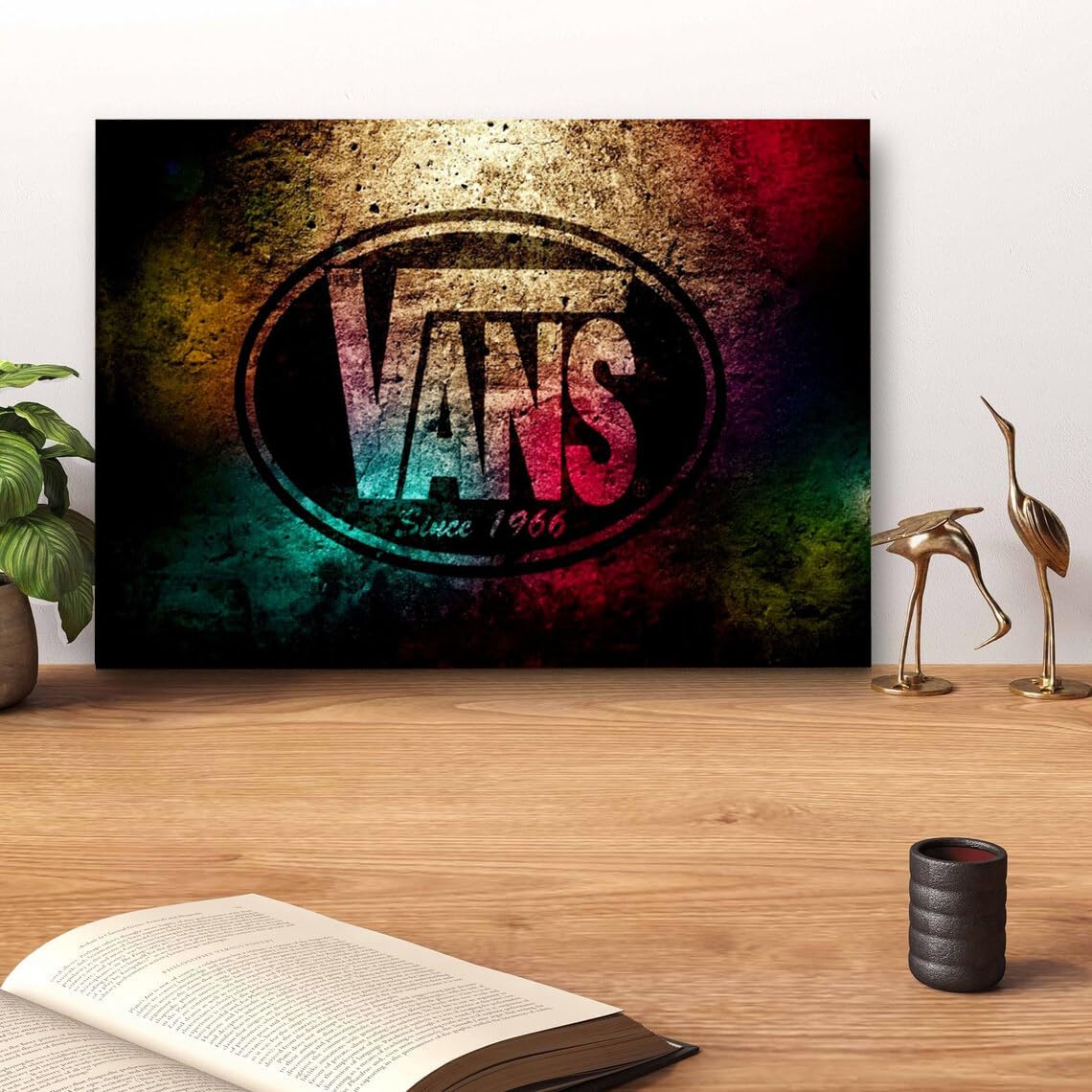 GADGETS WRAP Canvas Gallery Wrap Framed for Home Office Studio Living Room Decoration (14x11inch) - Vans Logo