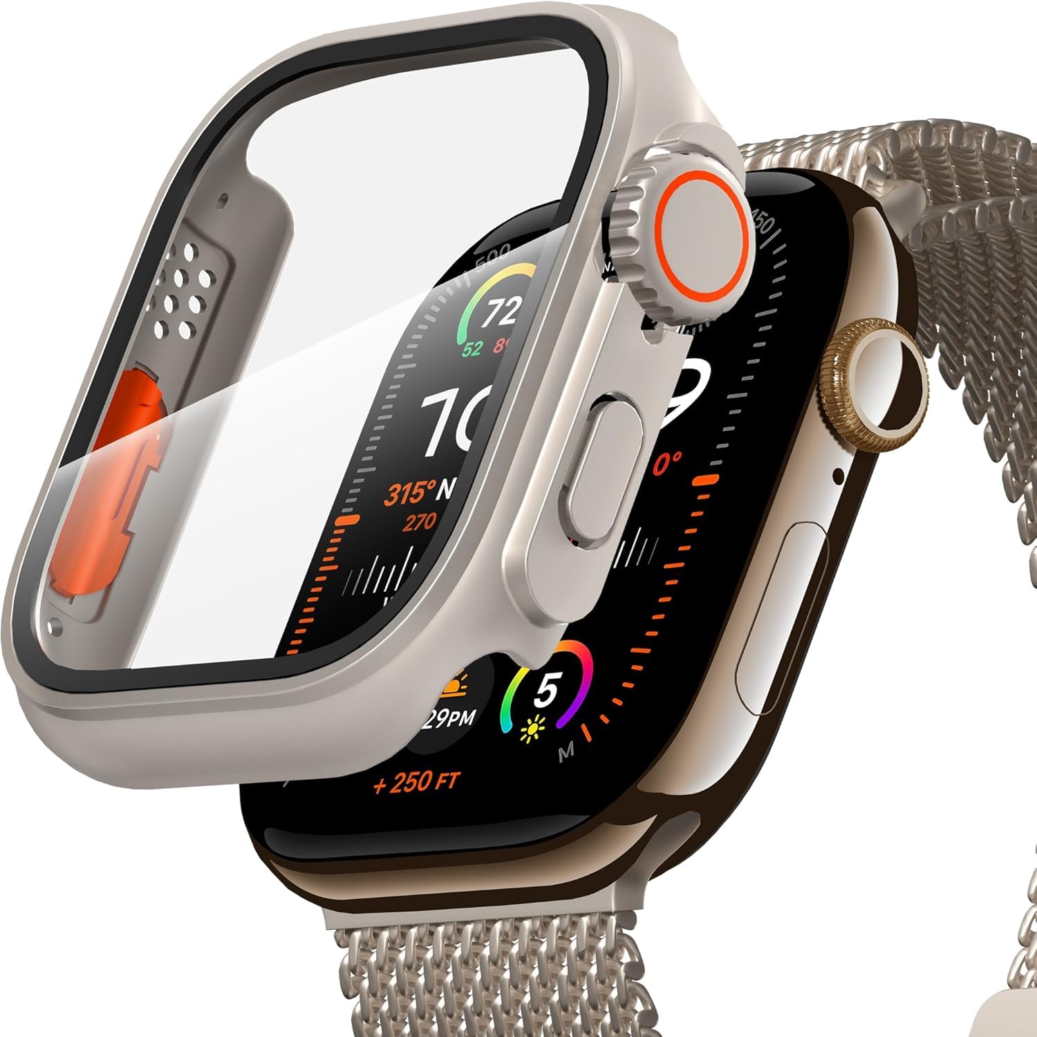 Meyaar Tough PC Case for Apple Watch Series 10 42mm, Change to Ultra Look Cover [Turning into Ultra 2/1 Upgrade] Screen Protector for iWatch S10 42mm ((Series 10))-image-20