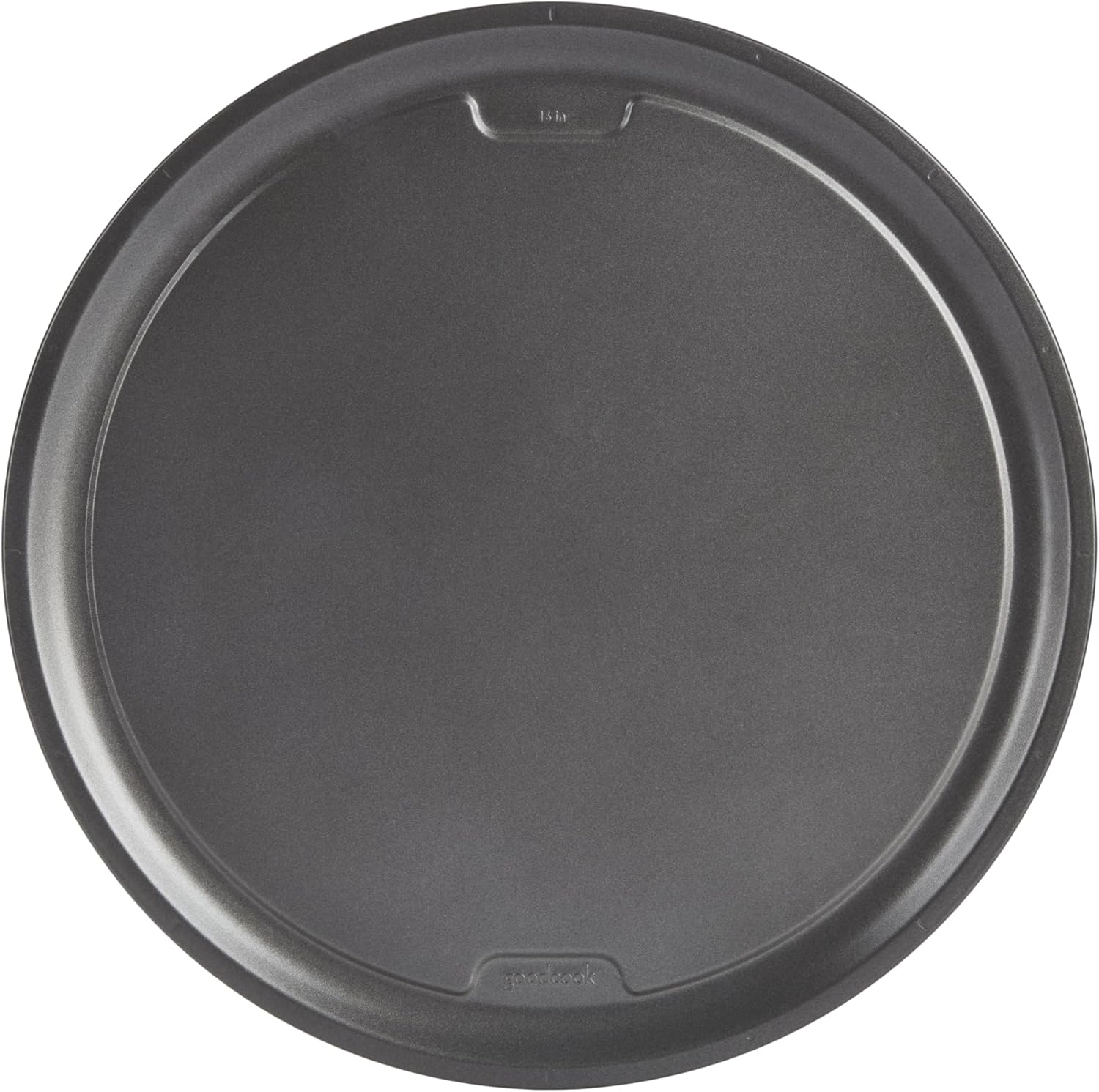 GoodCook PRO Pizza Pan Nonstick Warp & Scratch-Resistant Dishwasher-Safe Carbon Steel Construction for Even Baking Oven Safe to 480°F, 16-Inch, Gray