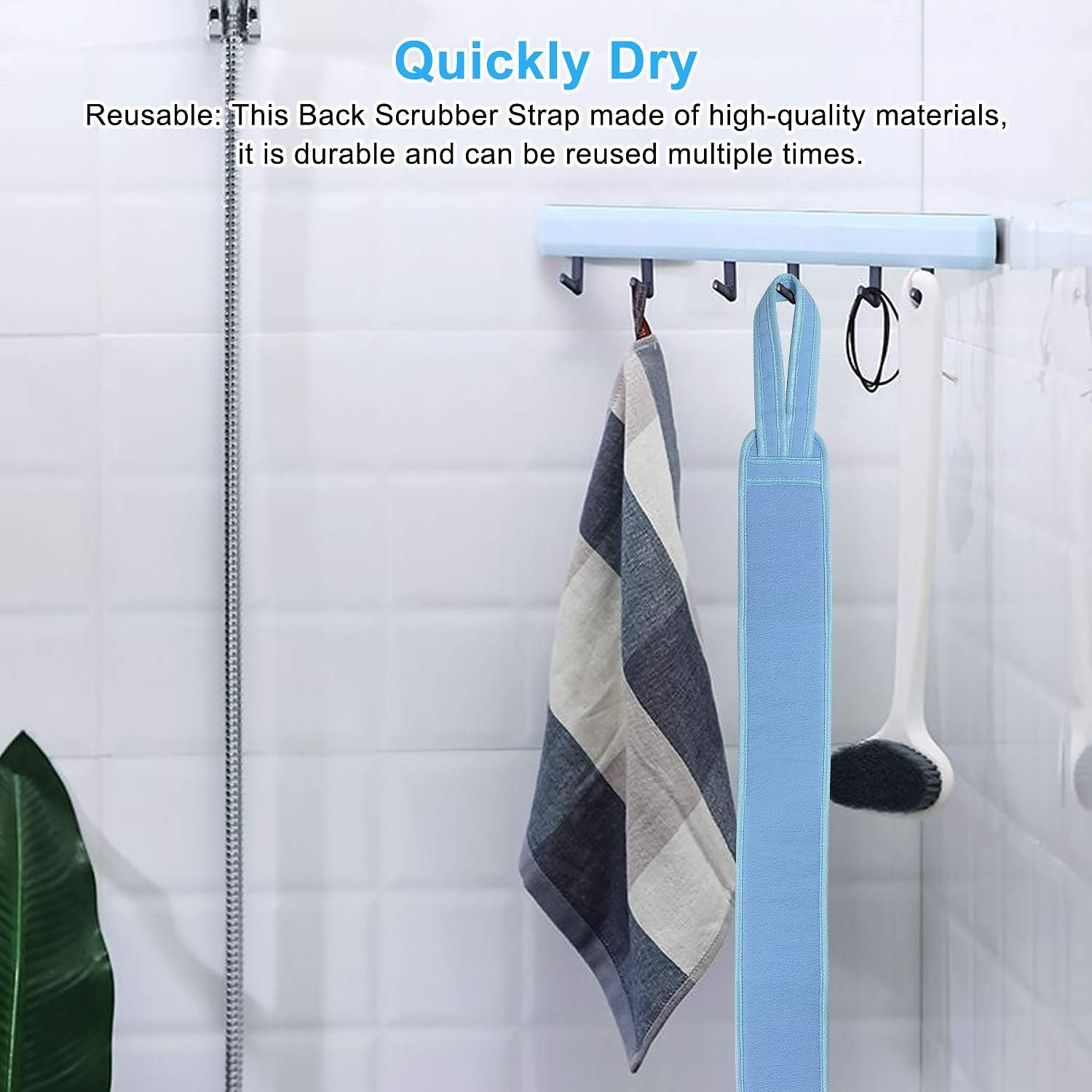 MURTISIDDH Lint-Free Bath Scrubber Set with Soft Brush and Water Absorption - Portable and Reusable Back Scrubber Shower Ball- 3Pc Set 3