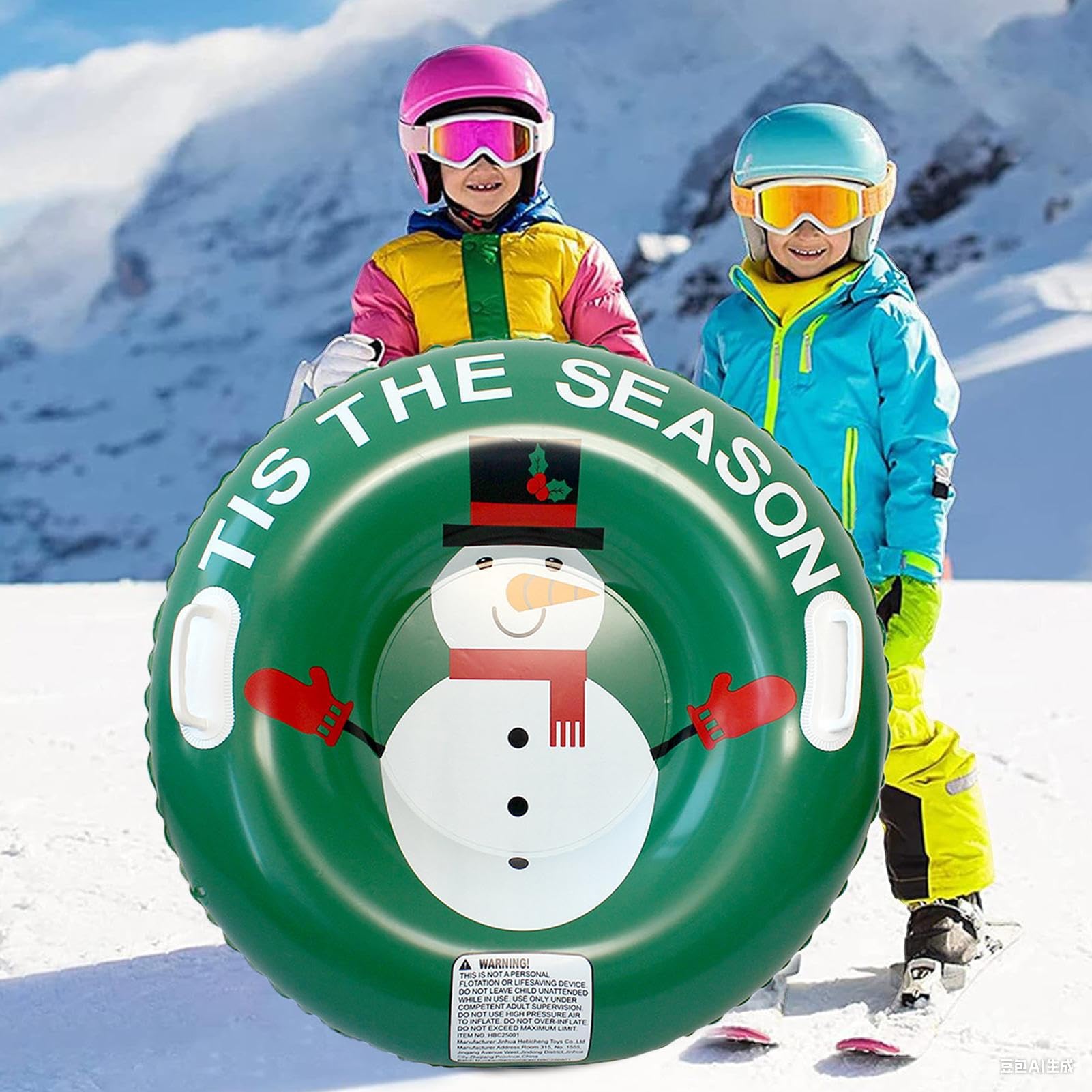 Colchones De Nieve para Adultos, Tubos Inflables con Asas | Juegos Exteriores para Trineo Patinaje