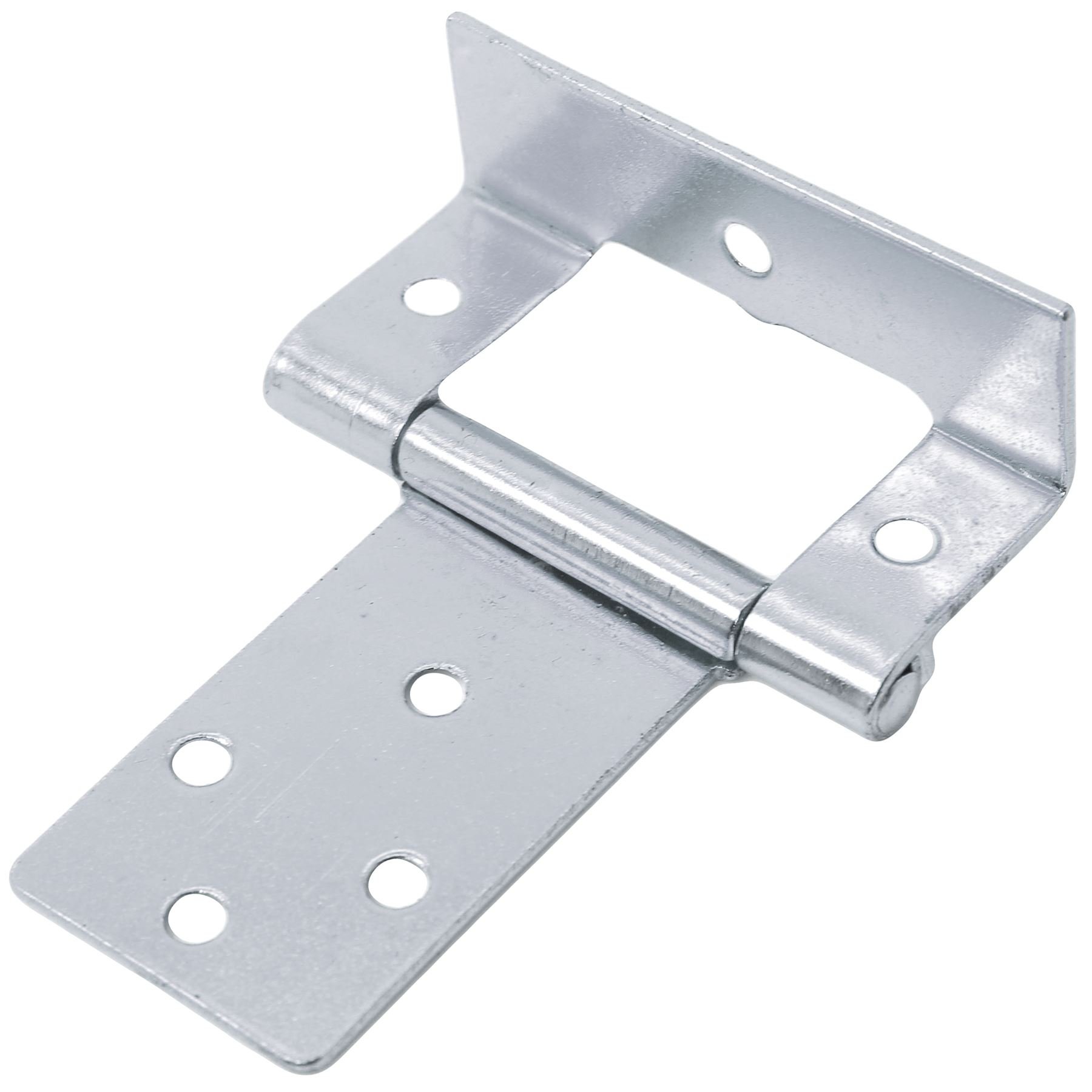 White Hinge Silver 5 Pairs Of Large 50Mm Cranked Flush Hinges - Cabinet/Cupboard/Door Fittings