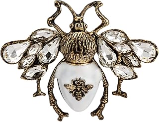 Ape in Oro Bianco e Opaco con Pietra Champagne Pietra Gufo Spilla Distintivo Cappotto Vestito Regalo di Nozze Camicia da Festa Collare Accessori Spilla per Uomo