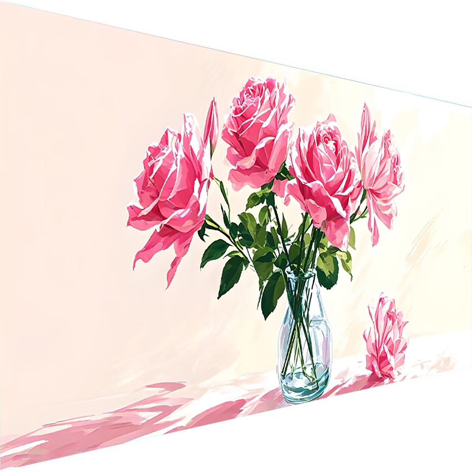 Malen nach Zahlen Kinder Blume, Geschenke für Mädchen Junge, Bastelset Kinder, Malen nach Zahlen Rose | Malen nach Zahlen Ohne Rahmen, für Home Wand Dekor Geschenk (60x120cm) Bastelset Erwachsene 1-X