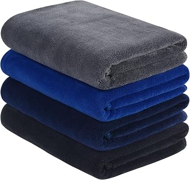 VIVOTE microfibre Gym Towels Sports Sweat Towel Super Absorbent Ultra Soft Multi-Purpose Man Women Fitness Workout Travel Camping Hiking Yoga 40 X 80 CM Black1NBlue1Grey1DBlue1,