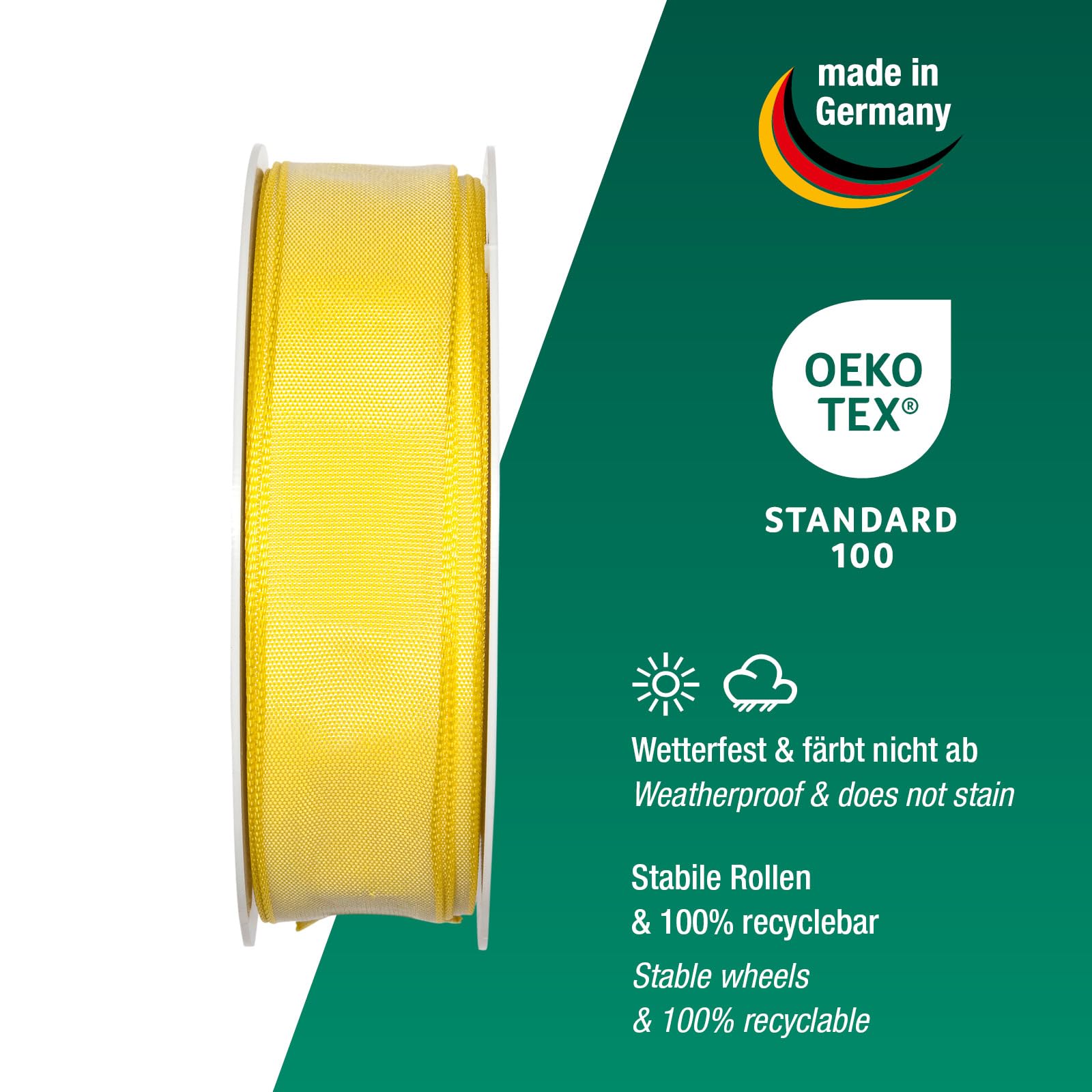 Halbach Seidenbänder Premium Gift Ribbon With Wired Edge, 25 mm Width, 25 m Length, Oeko-Tex 100 Certified Taffeta - Image 3