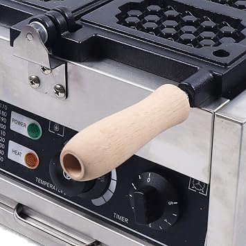Commercial Nonstick Electric Waffle Maker, 1500W 3Pcs Honeycomb Waffle Pop Maker Iron Machine, Square Waffle Maker with Temperature and Time Control for Bakeries Snack Bar Family