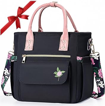 GLORIEROO Deluxe Insulated Lunch Box Bag Women - Leakproof Waterproof Cooler with Multi Pockets Removable Strap for Work Picn
