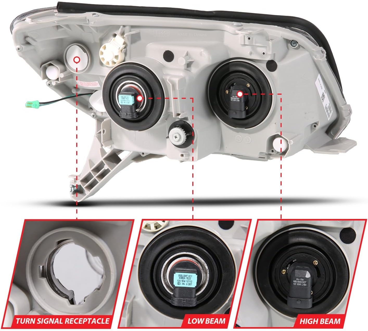 ANZO - Plank Style Black LED Light Tube Projector Headlights