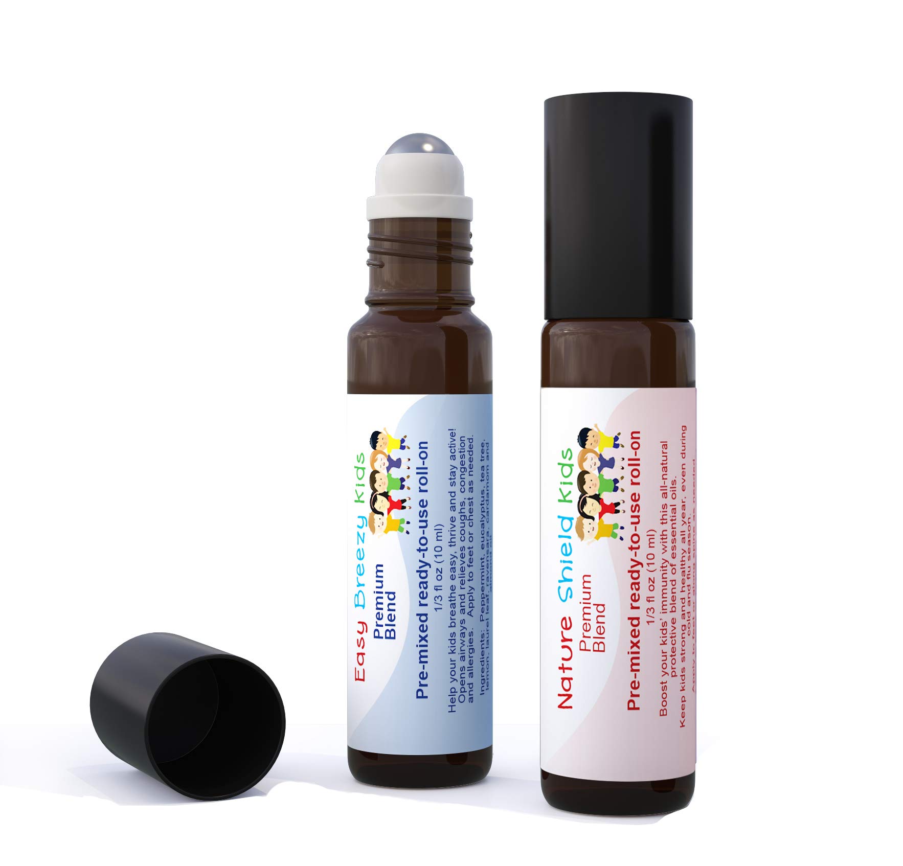 Immunity Essential Oil Immune Boosting Blend - Nature Shield Kids AND Easy Breezy Kids - Kid-ready, no mess, hassle-free - Ready-to-use, by AROMATA