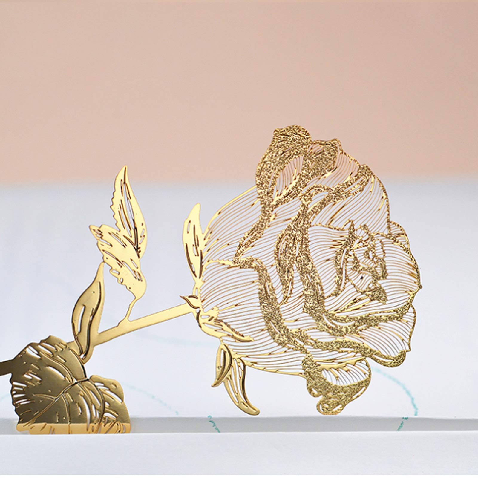 Zakładki metalowa róża zakładka kreatywna wykwintna pusta książka znaczniki proste eleganckie znaczniki stron dla czytelników kobiet przyjaciół kolegów z klasy i rodziny magnetyczna zakładka