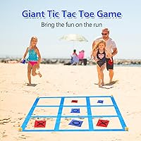 Vista 3 de CWLAKON Juego de Lanzamiento de Pufs Gigante al Aire Libre Tic Tac Toe para Niños, Adultos y Familia, Gran Juego de Patio al Aire Libre para Césped