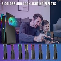 Joso RGB LED Világítós Előlap PS5 Disc Konzolhoz - ABS Karcálló Burkolat Hűtőnyílásokkal, 8 Színű 400+ Fényeffekt, Zenére Szinkronizáló, Táv 5