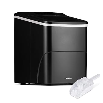 Newair Bullet Ice Maker Countertop | 26 lbs/Day Ice Machine with Fresh Ice in & Minutes | 2 Size Cubes for Instant Refreshment | Matte Black