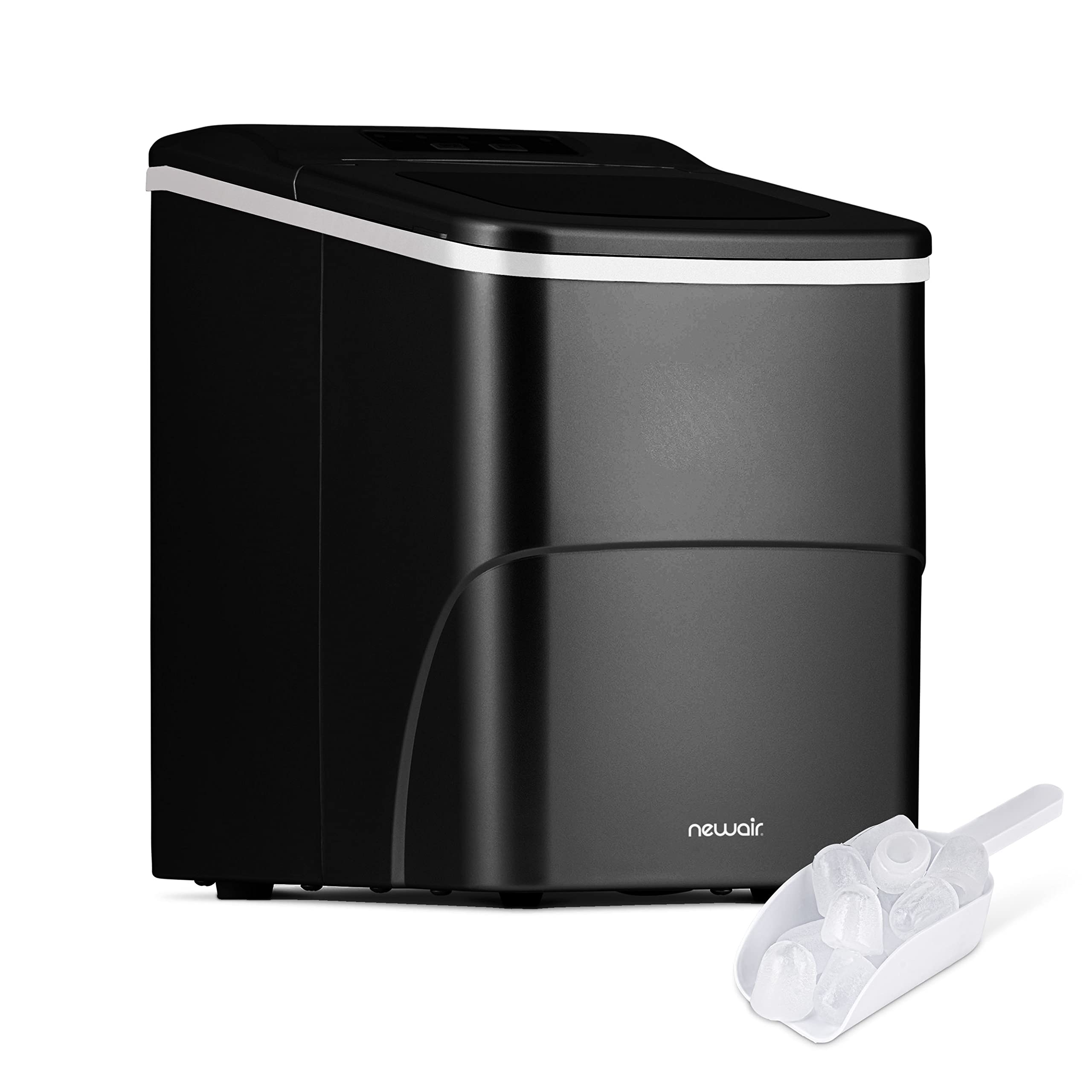 Newair Bullet Ice Maker Countertop | 26 lbs/Day Ice Machine with Fresh Ice in & Minutes | 2 Size Cubes for Instant Refreshment | Matte Black | Fridge.com