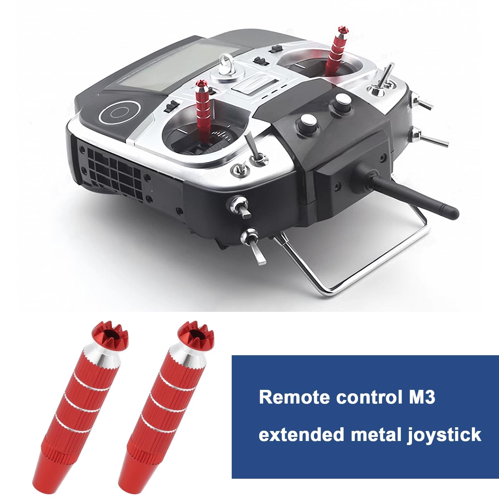 VGOL 2 Sets Aluminum Alloy RC Transmitter Stick Ends M3 Extended Joystick Controller Thumb Rocker Compatible with Futaba Compatible with Spektrum DX8 Red(30 x 8mm) - Image 2