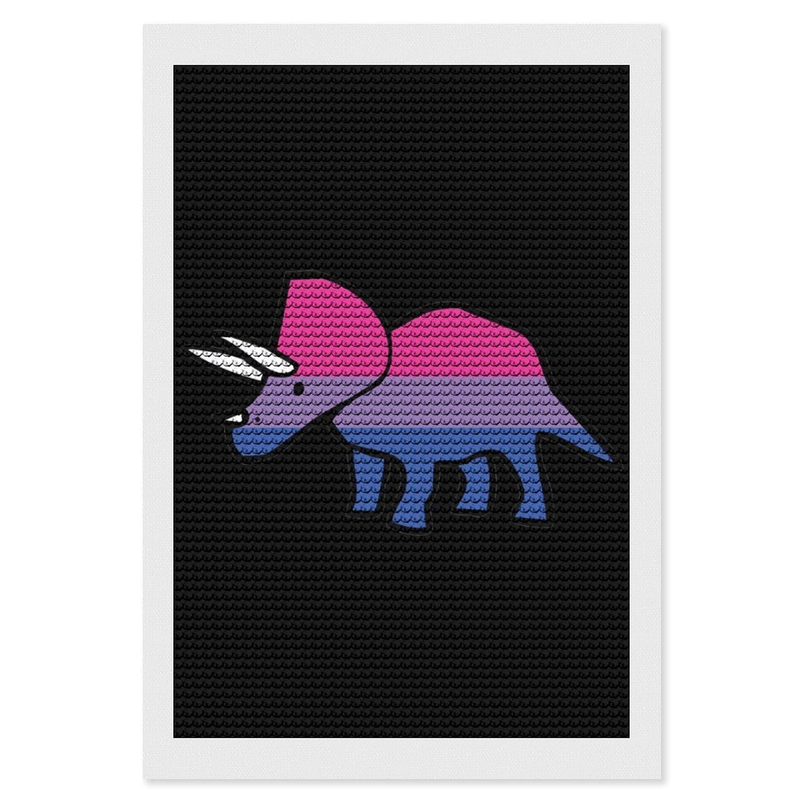 Nclqvjxzkhw Style Biceratops Diamond Art Painting For Adult Round Diamonds Pictures Arts Crafts Home Wall Decor 8"X12"