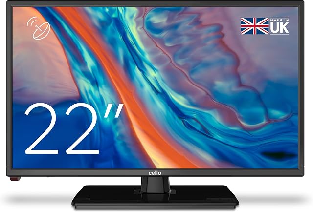 Cello Z0222 22 inch Full HD LED TV with Freeview T2 HD, and Built In Satellite UK Made, 2022 model