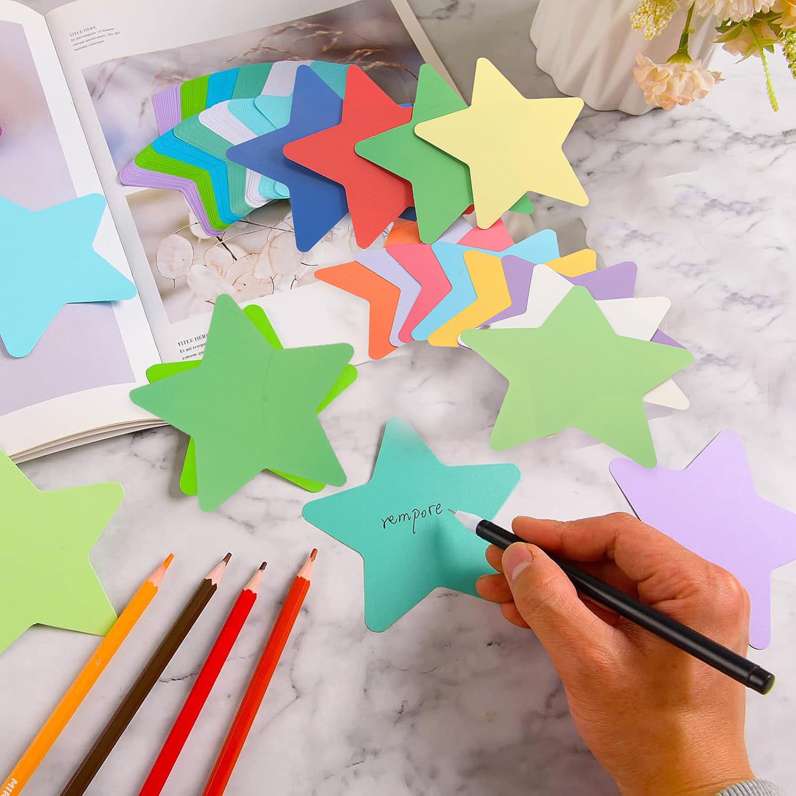 Découpages de Papier Étoiles 360 Pièces en Papier pour Décorations