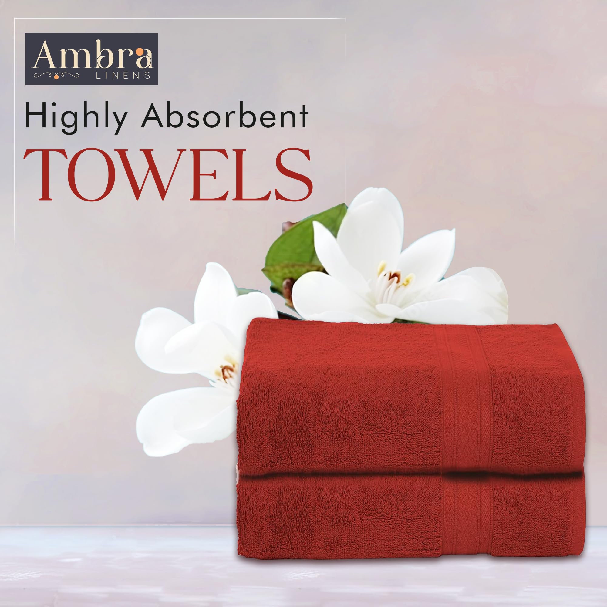 Juego de toallas altamente absorbentes de 500 g/m², 100% algodón, suave y afelpado, uso en todas las estaciones, grande, uso diario, duraderas (2 toallas de baño, óxido)