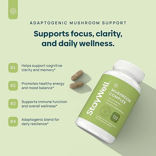 Miniatura 3 de Cápsulas de suplemento de hongo de melena de león con niacina Cápsulas complejas de hongos, con hongos de cola de pavo, hongo Chaga y extracto