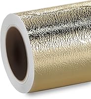 Vista 1 de HTVRONT Vinilo permanente metálico texturizado, 12 pulgadas x 6 pies, vinilo autoadhesivo cromado dorado champán compatible con máquina de corte